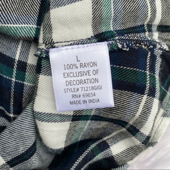 Plaid Bell Sleeve Top - Picture 2 of 3